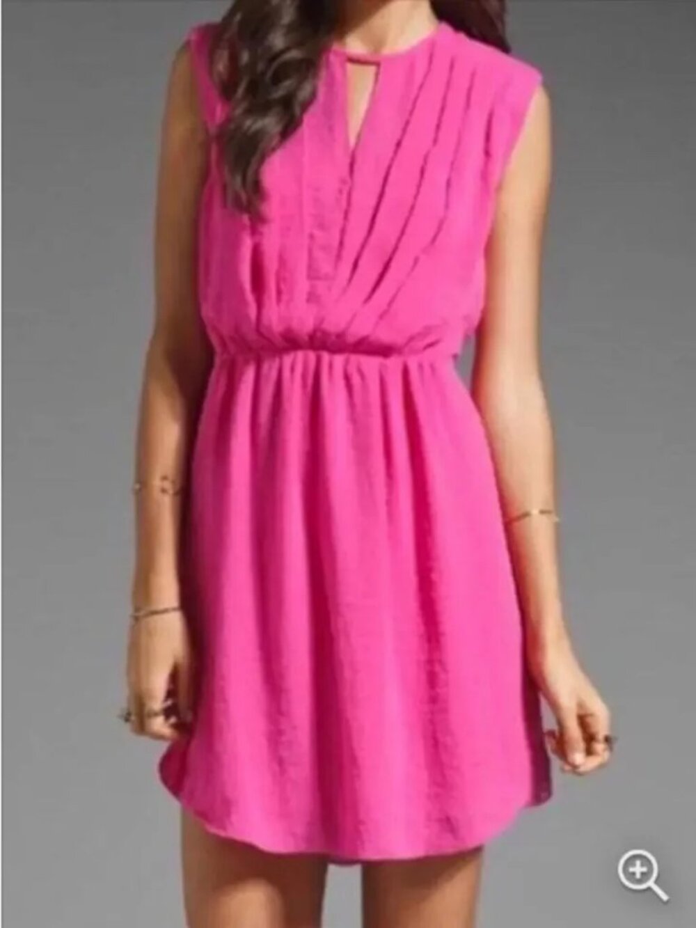 Rebecca Taylor Fuchsia Pink Sleeveless Midi Dress Size 4